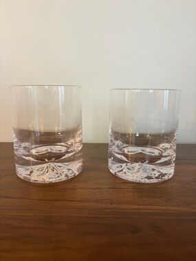 Clear Crystal Double Old Fashioned Glasses - Set of 2